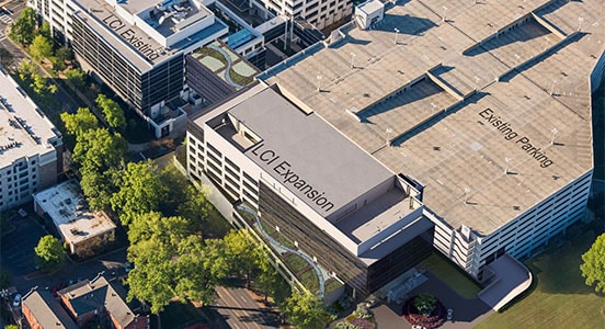 Aerial view of building