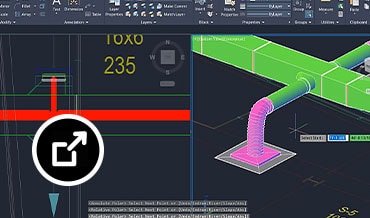 3D model of an MEP ductwork system shown in CAD software