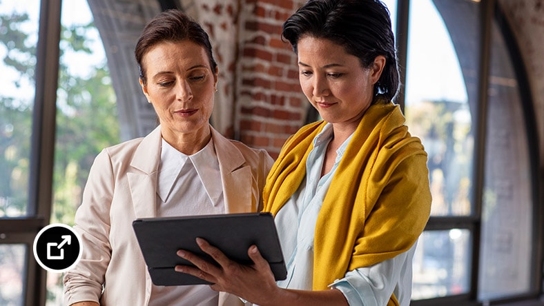 Architect sharing a design on a tablet