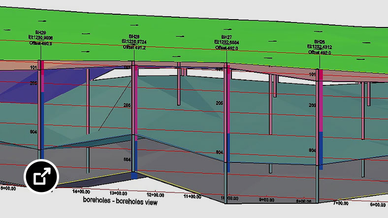 A geotechnical analysis of a subsurface using the Geotechnical Modeler for Civil 3D extension