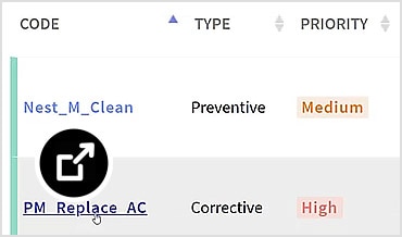 Machine status menu in Prodsmart