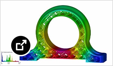 User interface registering the stress being placed on a lattice design 