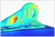 Screenshot of a part showing a failure risk within Autodesk Netfabb Local Simulation