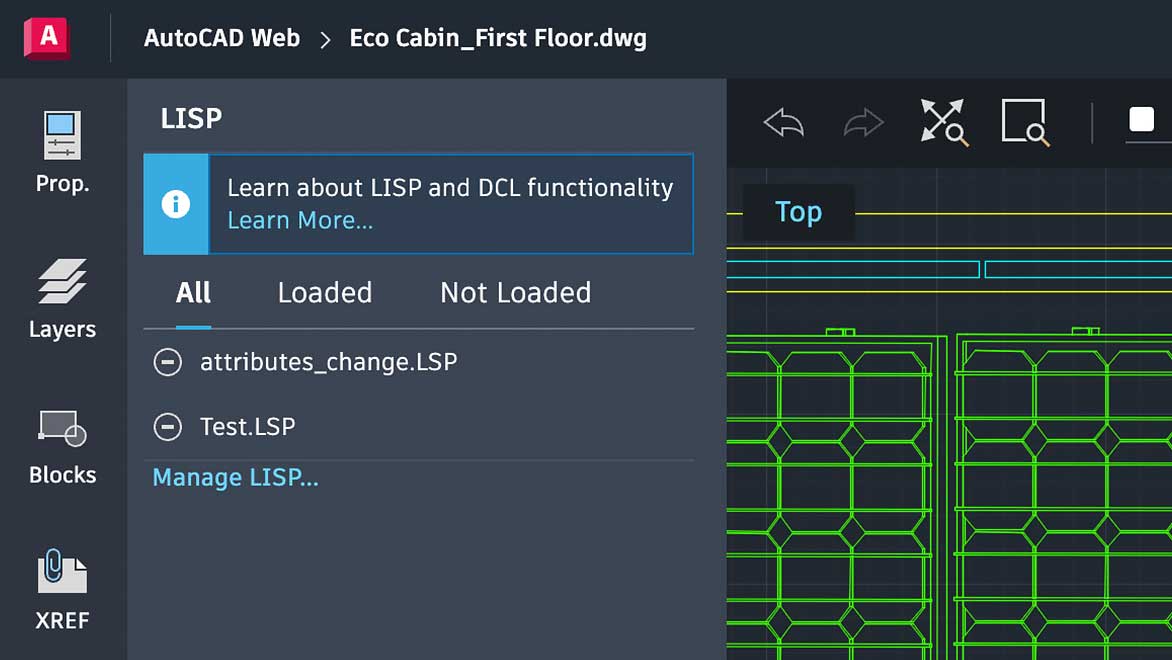 AutoLISP loading in AutoCAD on the web